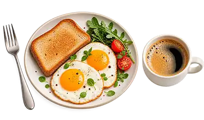 Eggs, toast & coffee